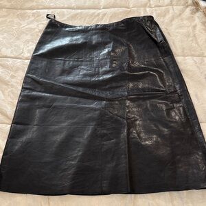Banana Republic Black A-Line Leather Skirt